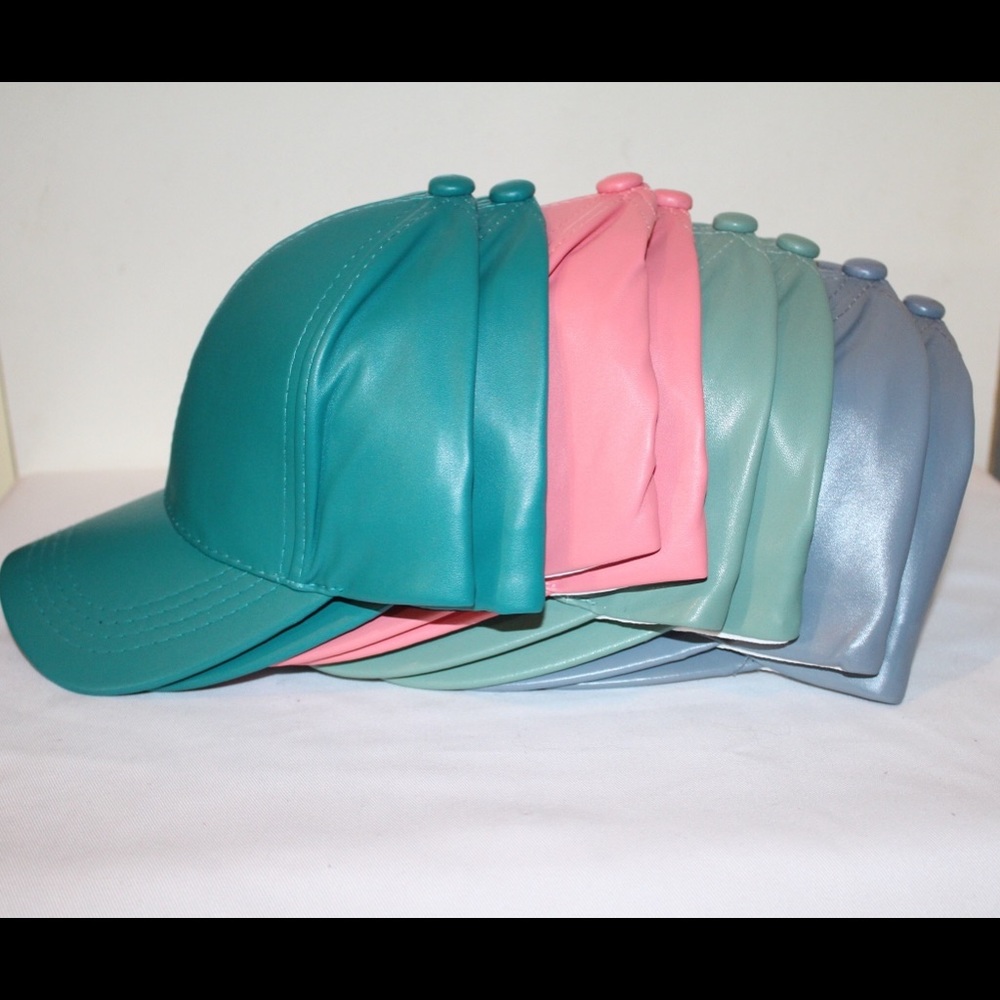 Fitted Faux Leather Cap